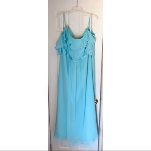 Long Ruffle Spaghetti Strap Dress